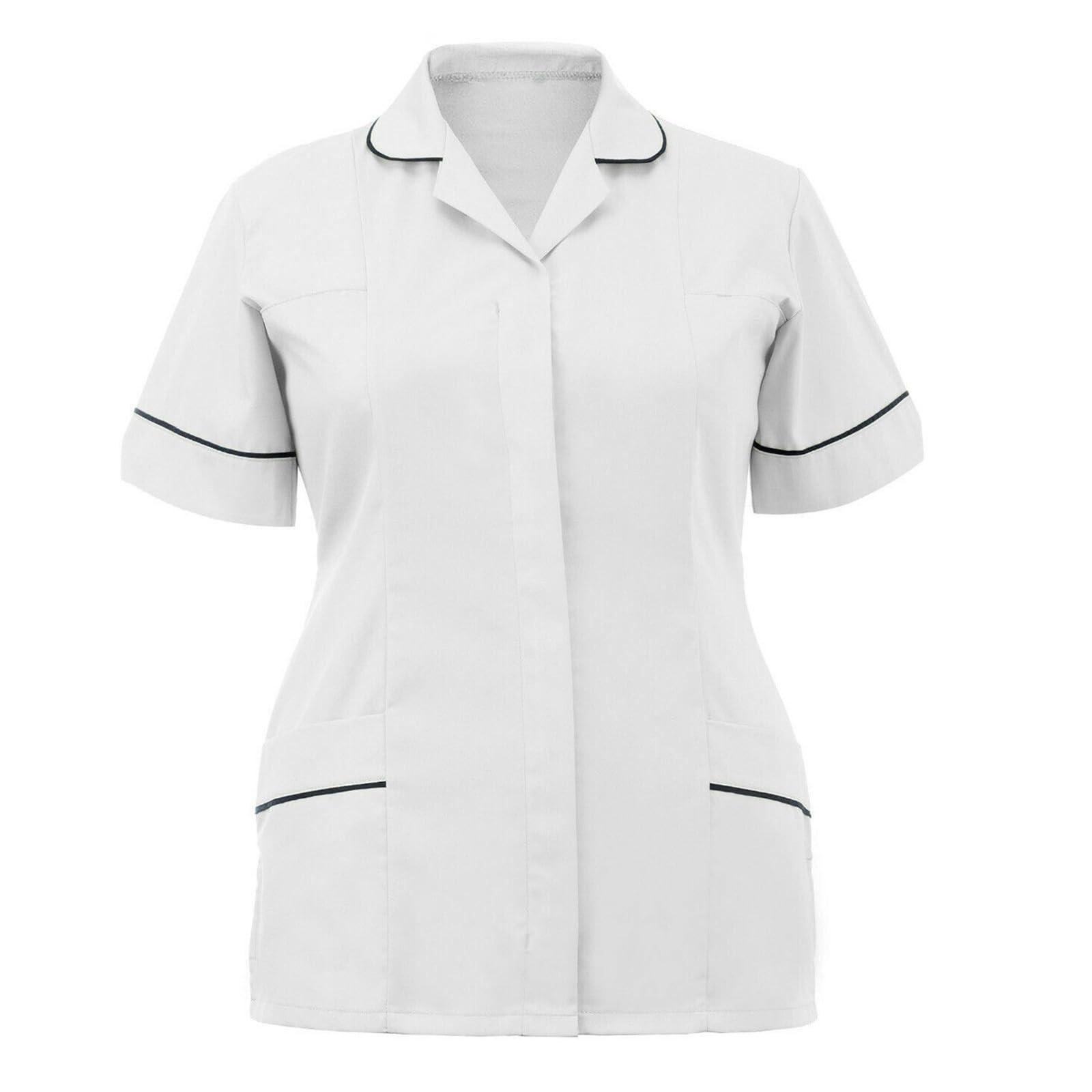 

Женская туника для медсестер, защитная одежда с отворотом для ухода за больными, топы L синий