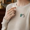 Acorn Brooch Pin Bling Rhinestone Brooch, Green Leaf Decorative for Suits Coats Bags, Jewelry Accessory Men Women Outfits
