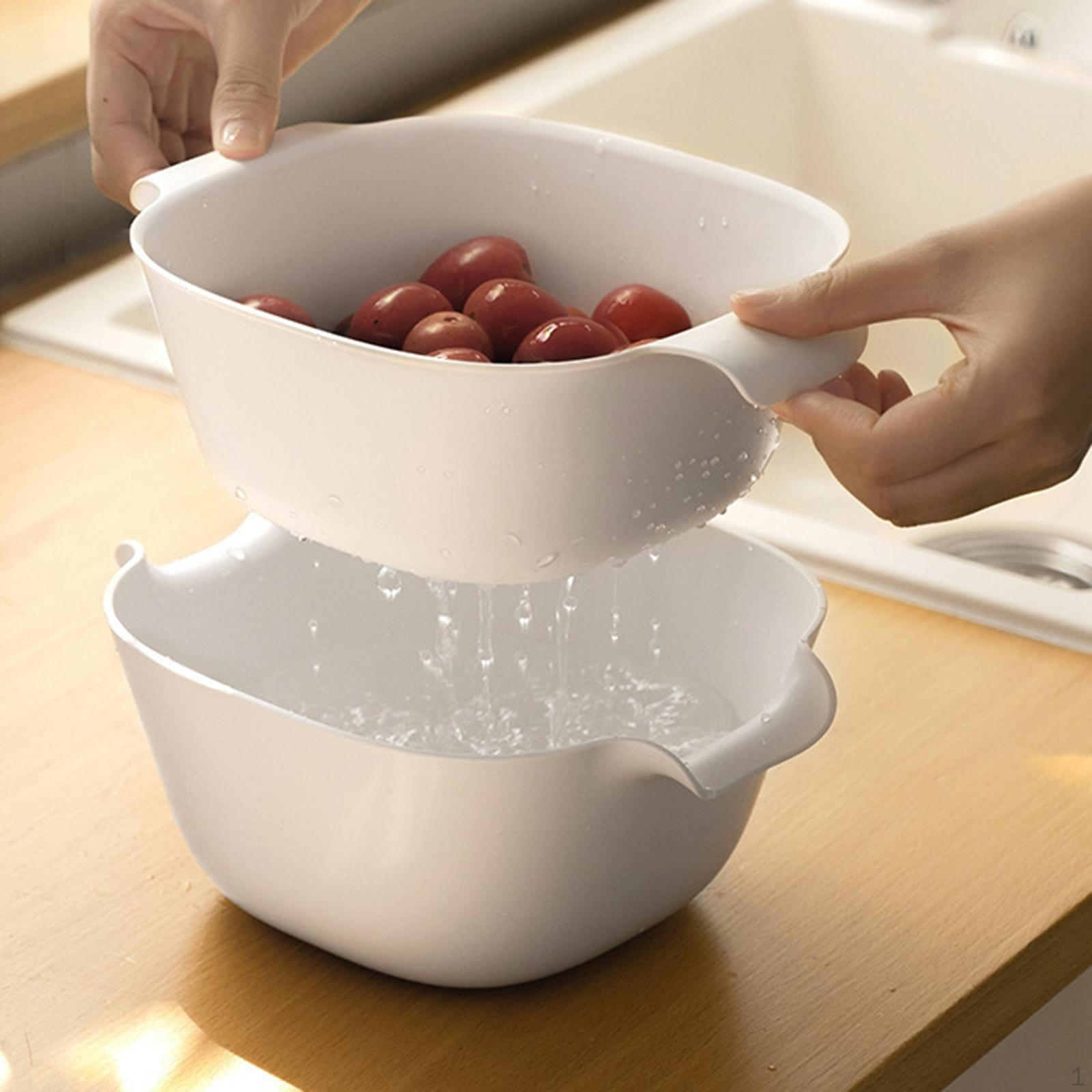 Двухслойная корзина-сито Кухонные дуршлаги Миска Фильтр для мытья Гаджет Большой S