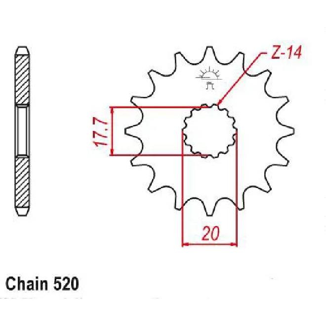 Motorcycle Front Sprocket 520 12T 13T 14T 15T For Yamaha YZ125 WR200 XVS125 Drag Star DT200 WR125 Gas Gas 125 EC Racing