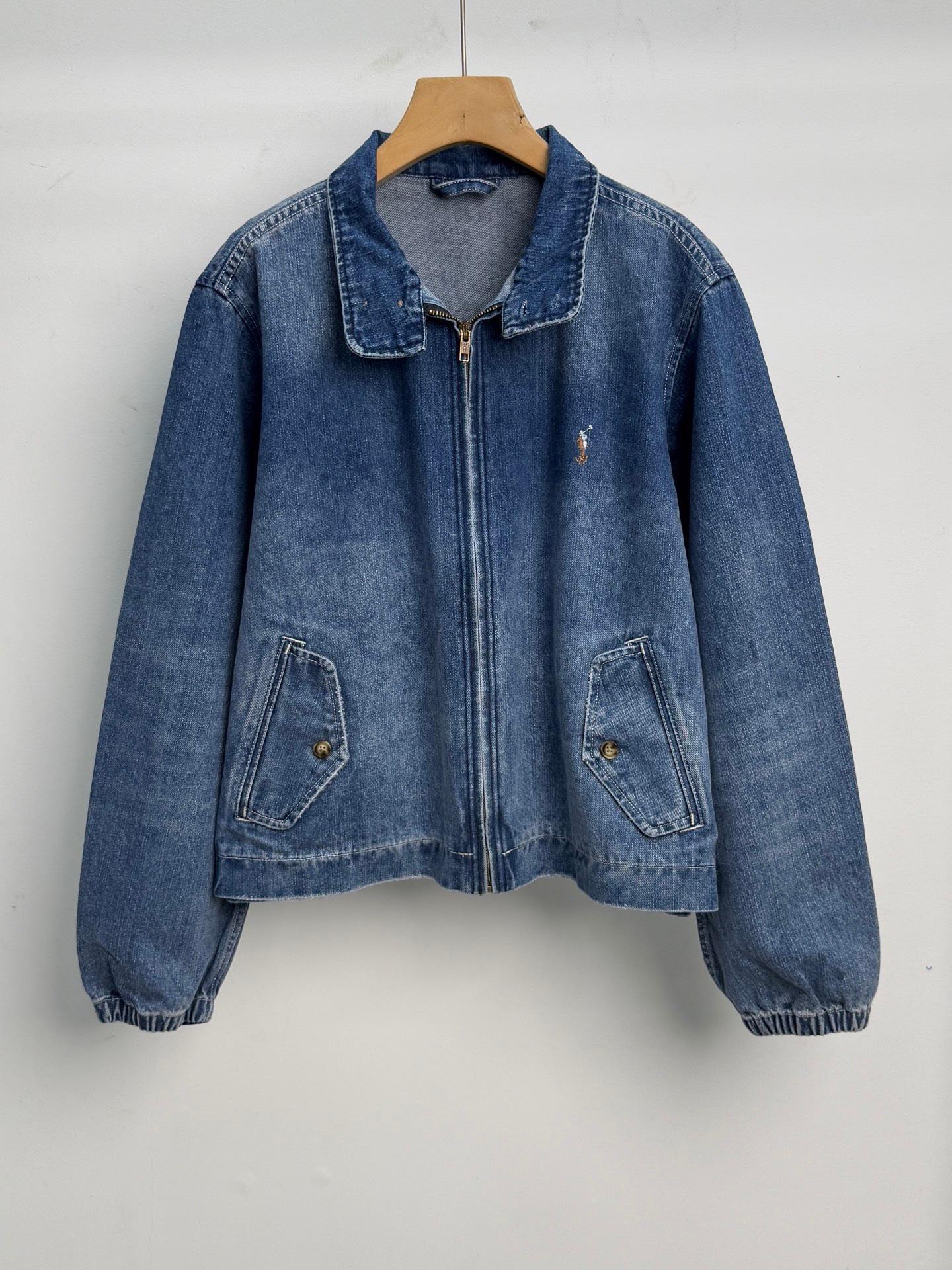 

Женская повседневная свободная джинсовая куртка - с длинным рукавом, устойчивая к складкам и износу, хлопок, на молнии, со шпорами Medium королевский синий