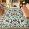 Alfombras Alfombra con Estampado de Flora y Fauna Estilo Pastoral Americano para Decoración de Sala de Estar Dormitorio Hogar Alfombras Antideslizantes de Área Grande Felpudo