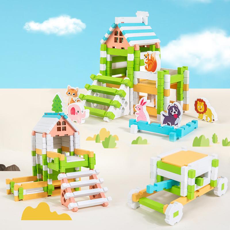 

Luban tenon and mortise building block children s educational toys, handmade DIY gifts building and wooden structure hut