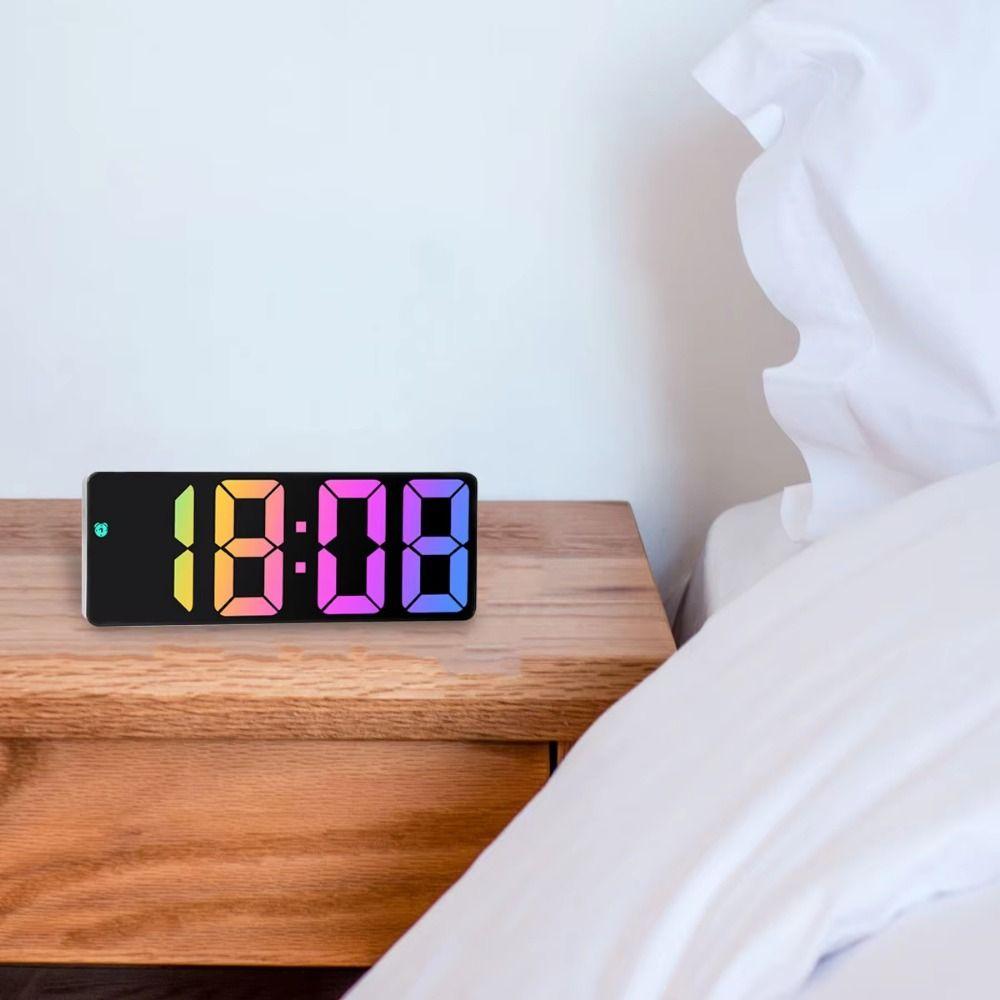 Temperature/Date Display Electronic Table Clock 12/24H Format LED Digital Clock  Bedroom