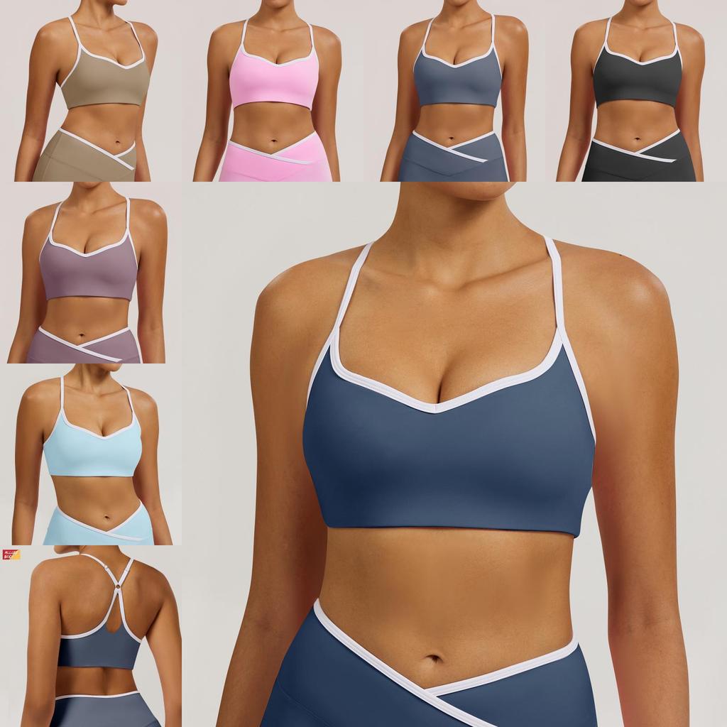 Yoga Sports Bra For Women With Quick Dry Fabric Mesh Back Support For Running And Fitness