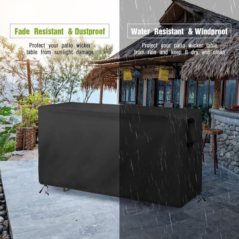 Bad Weather Prevent Patio Bar Table Protectors 55Inch Oxford Cloth Dustproof Water Resistant Cover For Outdoor Bistro Use