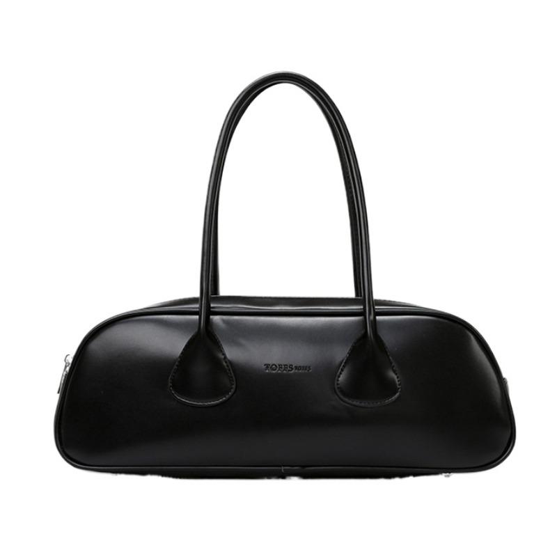 2024 Осень Зима Новые Модные Повседневные Сумки Высококачественная Сумка-багет из ПУ Простая Однотонная Сумка Подмышкой Большая Вместимость Женская Сумка Через Плечо чёрный