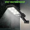 Solar Wall Light Built In Pir Motion Sensor 3 Modes 120led Super Bright Lamp With Remote Control