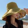 Panama Hats Spring and Summer Women's Double Sided Printed Fisherman Bucket Basin Sun Hat Big Brim Fashion Hat Outdoor Cap H18