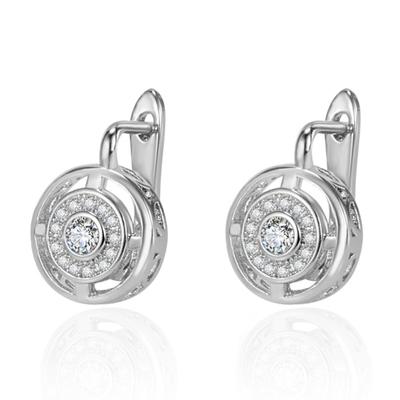 Boucles d'oreilles disque creux d'inspiration horlogère européenne et américaine vintage