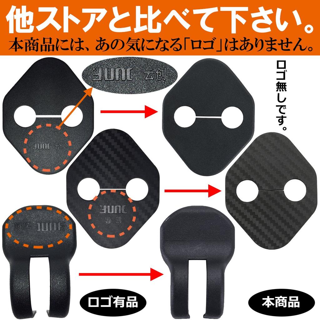 Negs-S Door Striker Cover Compatible Honda Toyota Suzuki Daihatsu Universal Product Carbon Black