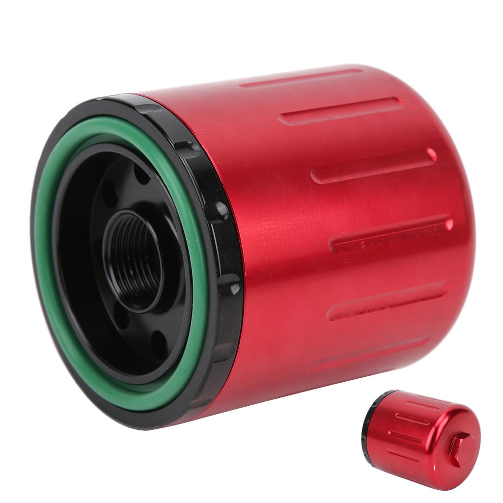 High Flow Oil Filter M20x1.5 Thread with Magnet Washable Reusable Replacement for Honda Red