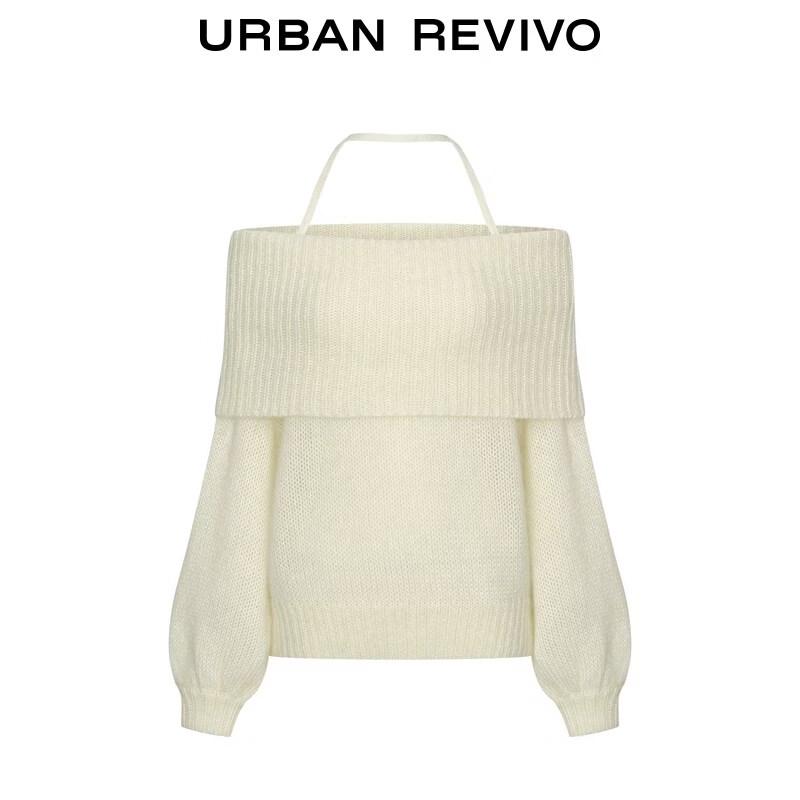 UR Women's Elegant Off-Shoulder Halter Knit Top