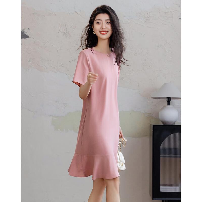 Women's Silky Acetate Ruffle Midi Dress