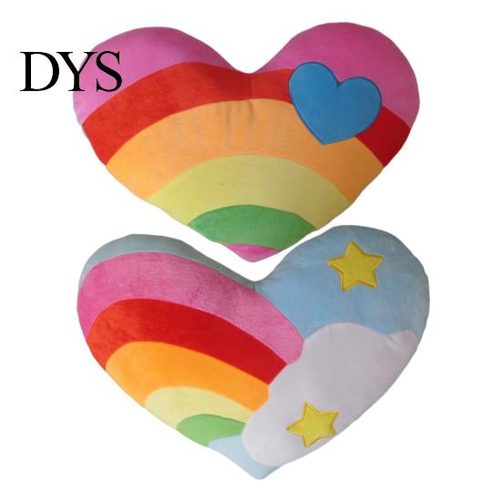 Plush Pillow Rainbow Heart Cute Printed Love Fluffy Back Ornament Cushion PP Cotton Stuffed Sofa Living Room Decoration Birthday Gifts