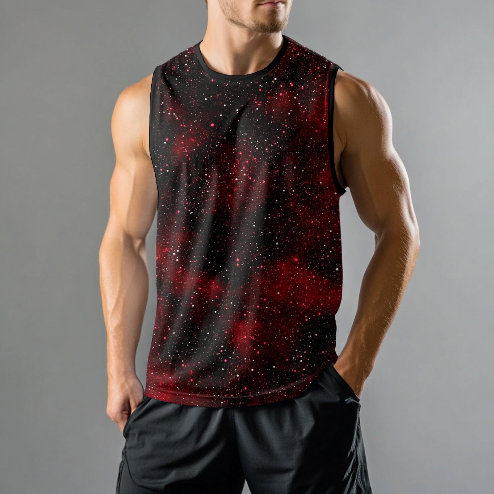 

Чоловічий модний спортивний повсякденний жилет без рукавів з принтом XXL