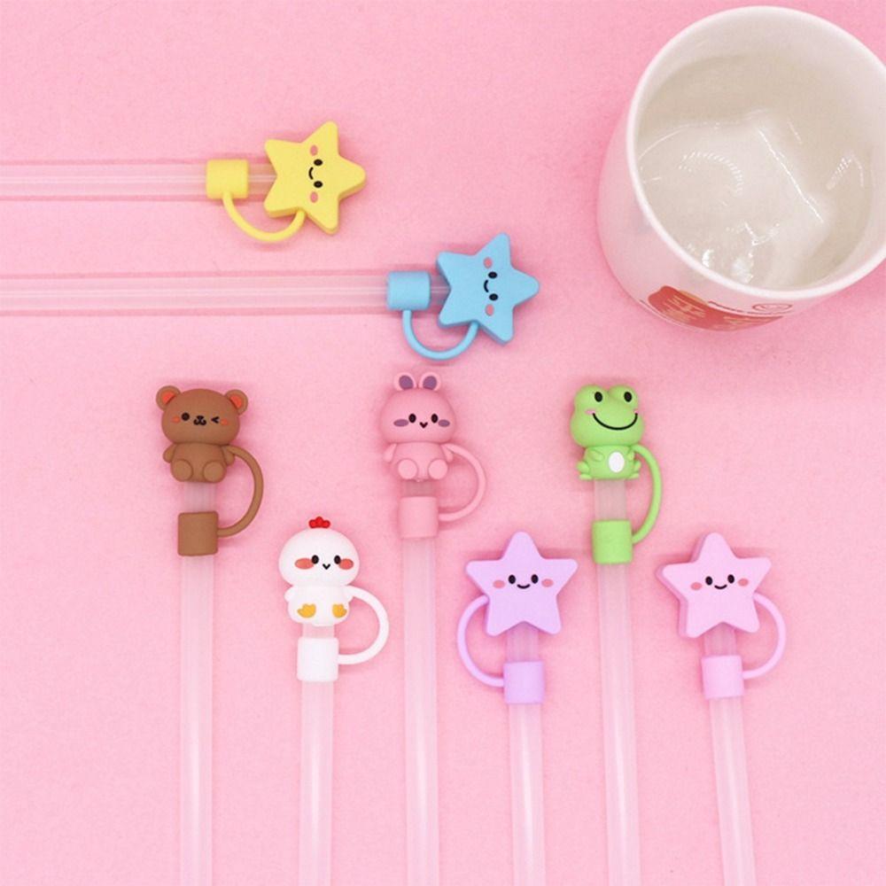 Cup Accessories Silicone Straw Plug Reusable Straw Tips Cover Drinking Dust Cap  Water Glass