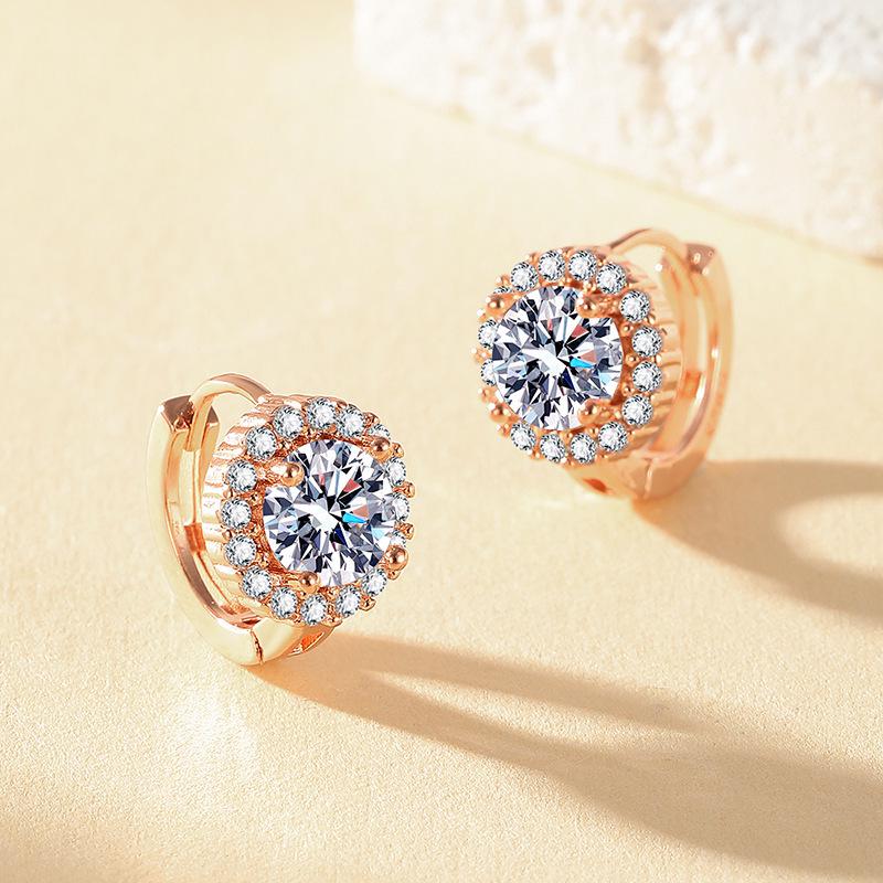 Trendy Faux Moissanite One Carat Hoop Earrings for Women