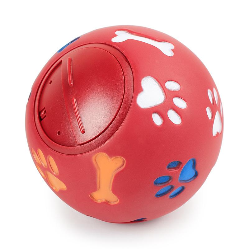 

Dog Pet Puzzle Toy Fun Tough Treat Ball Mental Food Dispenser New Interactive 7.5CM/2.95in червоний