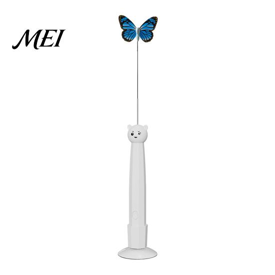 Self Play Cat Accessories Electric Butterfly Wand, Rechargeable Interactive Wand Toy, 360 Spinning Self-Play Silent Electronic Pet Toys with 2 Modes,