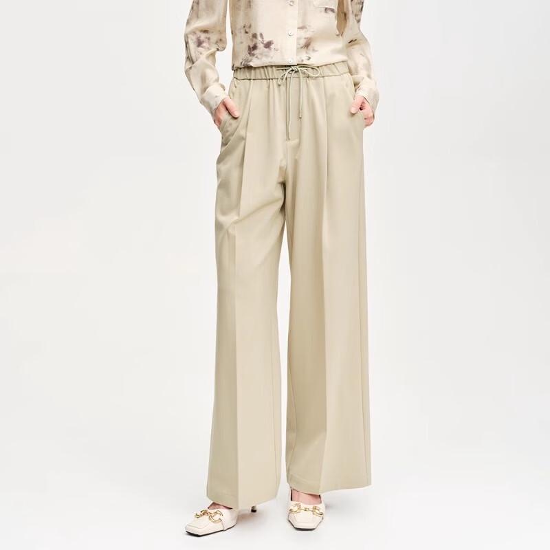 Sweet Basil Women's High-Waist Loose Wide-Leg Casual Pants