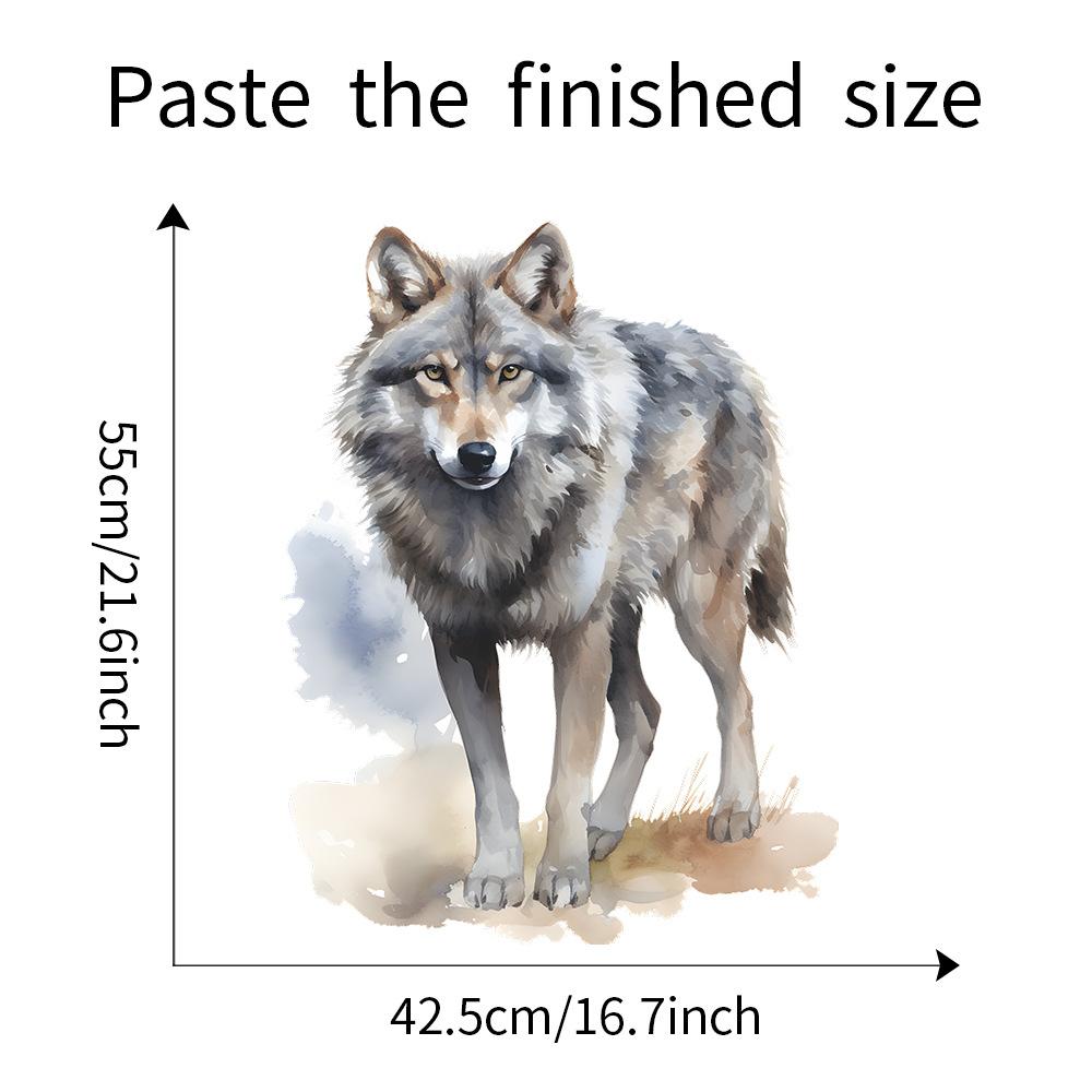 3D Realistic Wolf Wall Sticker Self-Adhesive Background Decor for Bedroom Living Room Home Decoration
