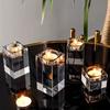 Glass Tealight Candlestick Artistic Nordic Candlestick Ornaments Butter Lamp Holder  Home Decor