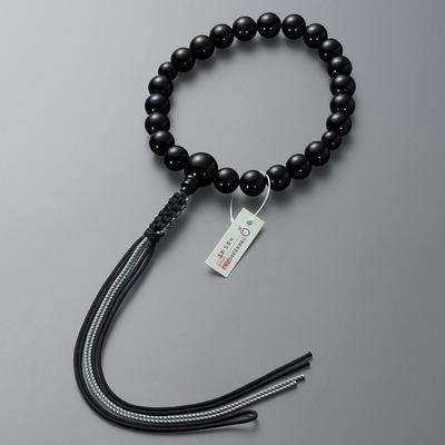 Buddhist Altar Shop Takita Shoten Buddhist Prayer Beads, Jodo Shinshu Formal Prayer Beads [Men's], Black Onyx, 22 Beads, Silk Tassel, Kyoto Prayer