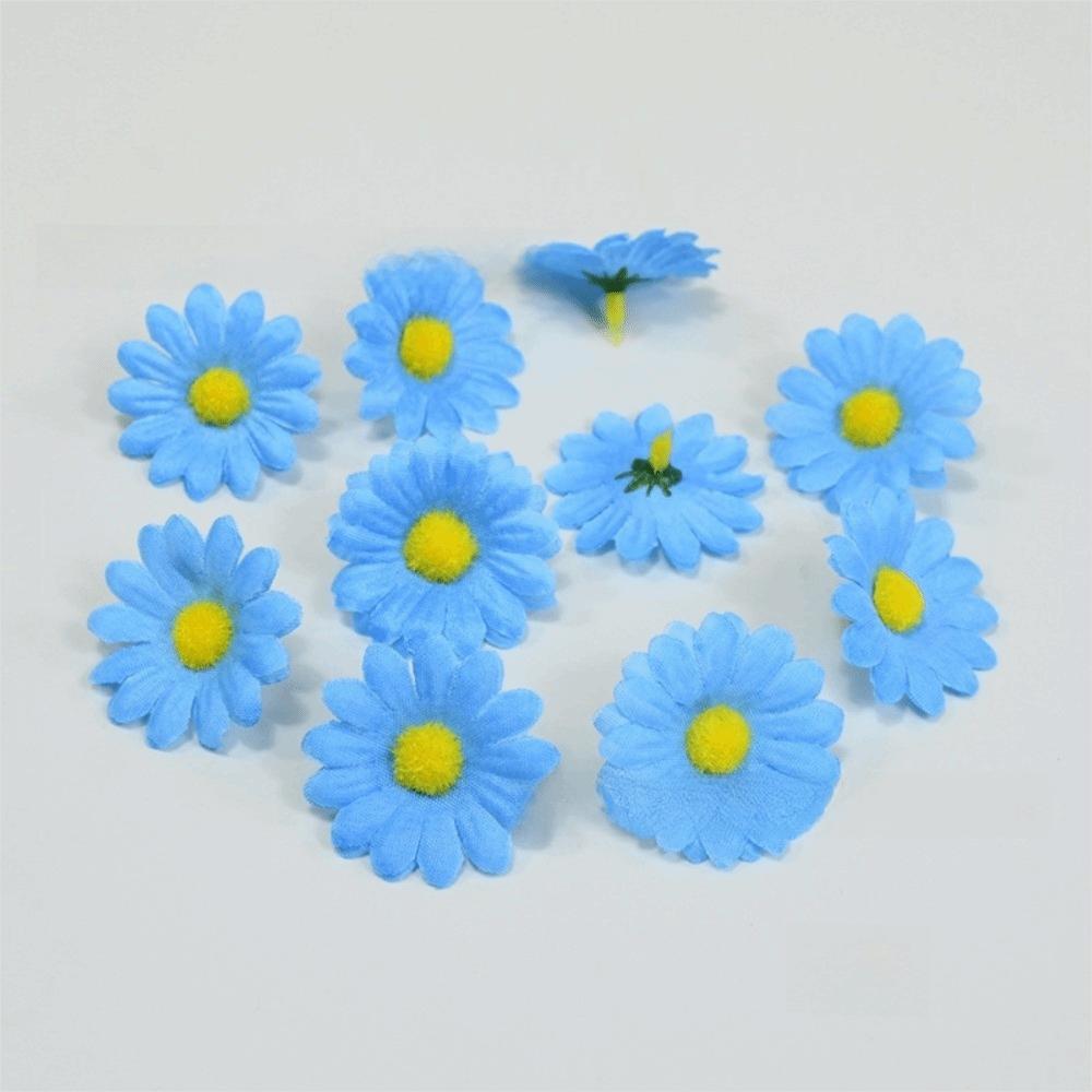 50pcs New Silk Daisy Artificial Sunflowers Fake Flower Brooch Simulated Mini Daisies Bracelet DIY Garland Parts Wedding Decor