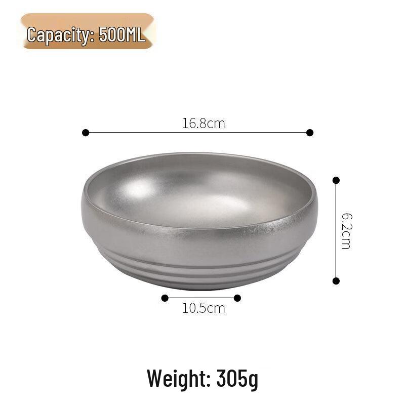 

ZISIZ Korean Style Golden Stainless Steel Double-Layer Bowl