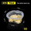 100 Tazzine di Plastica Monouso per Salse con Coperchio - Ideali per Polpa di Frutto della Passione, Salsa Piccante, Salsa di Soia e Condimenti