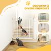 Extendable Safety Gate for Dog 74-100 Cm Automatic Closing Pressure Fixing Without Drilling White