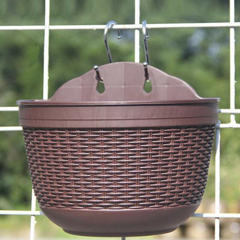 

Настенный забор подвесной кашпо цветочный горшок для растений ротанговая корзина сад домашний внутренний балкон корзины держатель горшки сад графства L кофейный