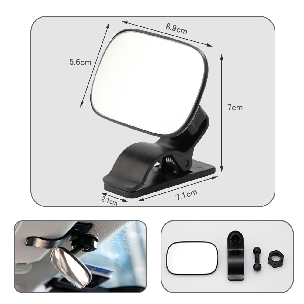 DFsucces Car Baby Curved Wide View Rear Seat Baby Seat Auxiliary Mirror for Checking On Child Without Turning 89mm X 56mm Mirror, Mirror, 360-Degree