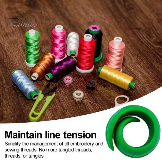 10/100 Stück Garnhalter, elastisch, gewellt, hält fest, wiederverwendbar, große Zähigkeit, hält die Garnspule sauber und organisiert, Näh- und Stickmaschinengarn