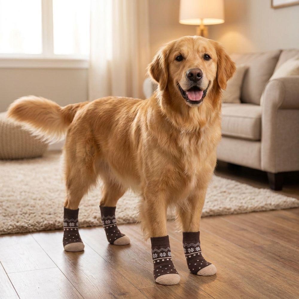 4PCS Adjustable Pet Foot Covers Breathable Puppy Shoes Socks Dog Foot Protector  Small Dogs