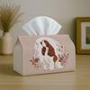1pc Charming Decorative Tissue Holder - Spaniel Floral Wreath, Sturdy Napkin Organizer for Vehicle, Kitchen, Dining, Home Decoration - Stylish Tableto