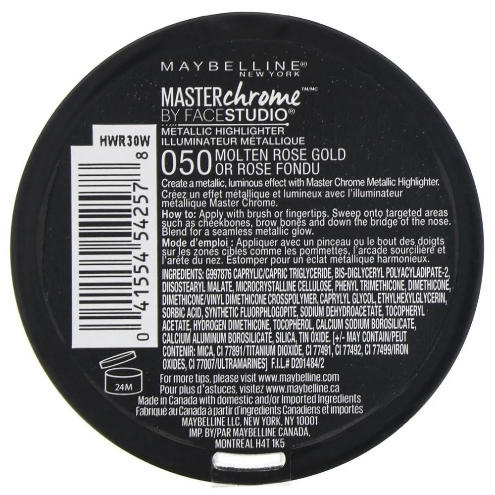 Maybelline Master Chrome Metallic Highlighter 6.7g, 1 Piece, 050 Molten Rose Gold
