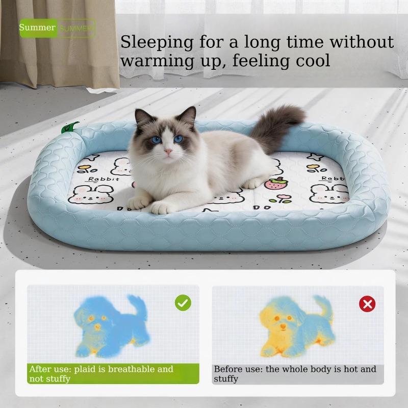 Summer Pet Cooling Mat Breathable Dogs Sleeping Mat Cats Nest Wear-resistant PP Cotton Filled Cooling Pad for Small Medium Pets