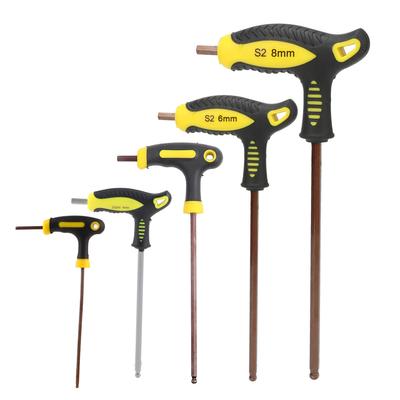 Ball  T Shape Long Handle Hex Key Wrench Professional Repairing Hand Tool