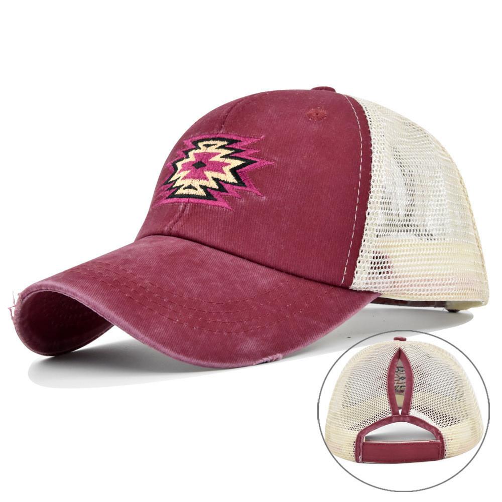 Embroidered Baseball Cap With 3d Embroidery Duck Tongue Cap Wide Brim Sunshade Elastic Ponytail Cap
