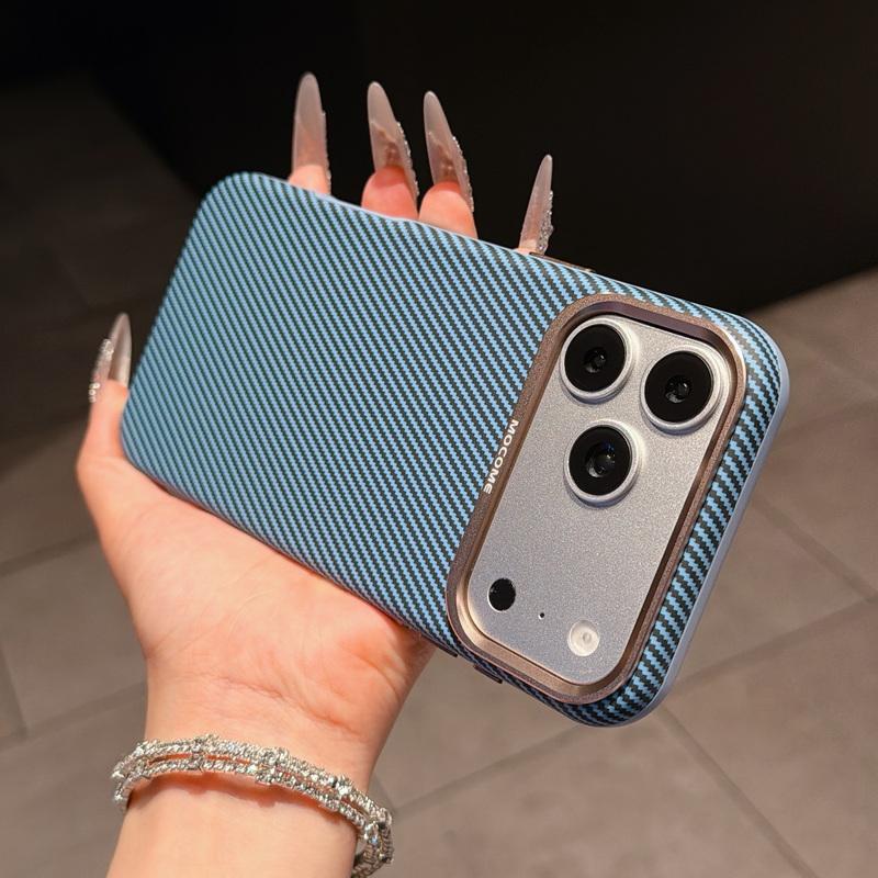 Case For iPhone 17 Pro Max Luxury Carbon Fiber Texture Leather Hybrid TPU Built-in Metal Plate Strong Magnetic Cover For iPhone 16 15 14 13 Pro Max