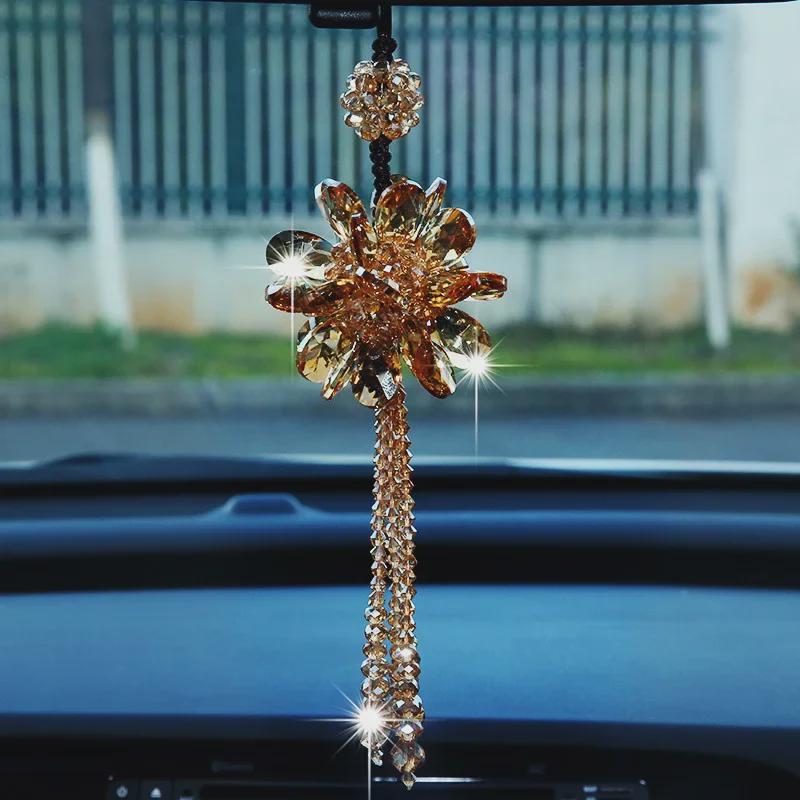 Korean Crystal Car Pendants: Elegant Ornaments for Rearview Mirrors