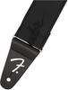 Fender WeighLess 2-Inch Running Logo Strap Black