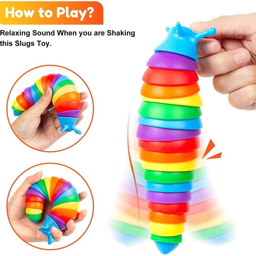 1PCS Colorful Slugs Caterpillar Stress Relieving Bizarre Slugs Blowing Out Stress Relieving Puzzle Relieving Simulation Toy