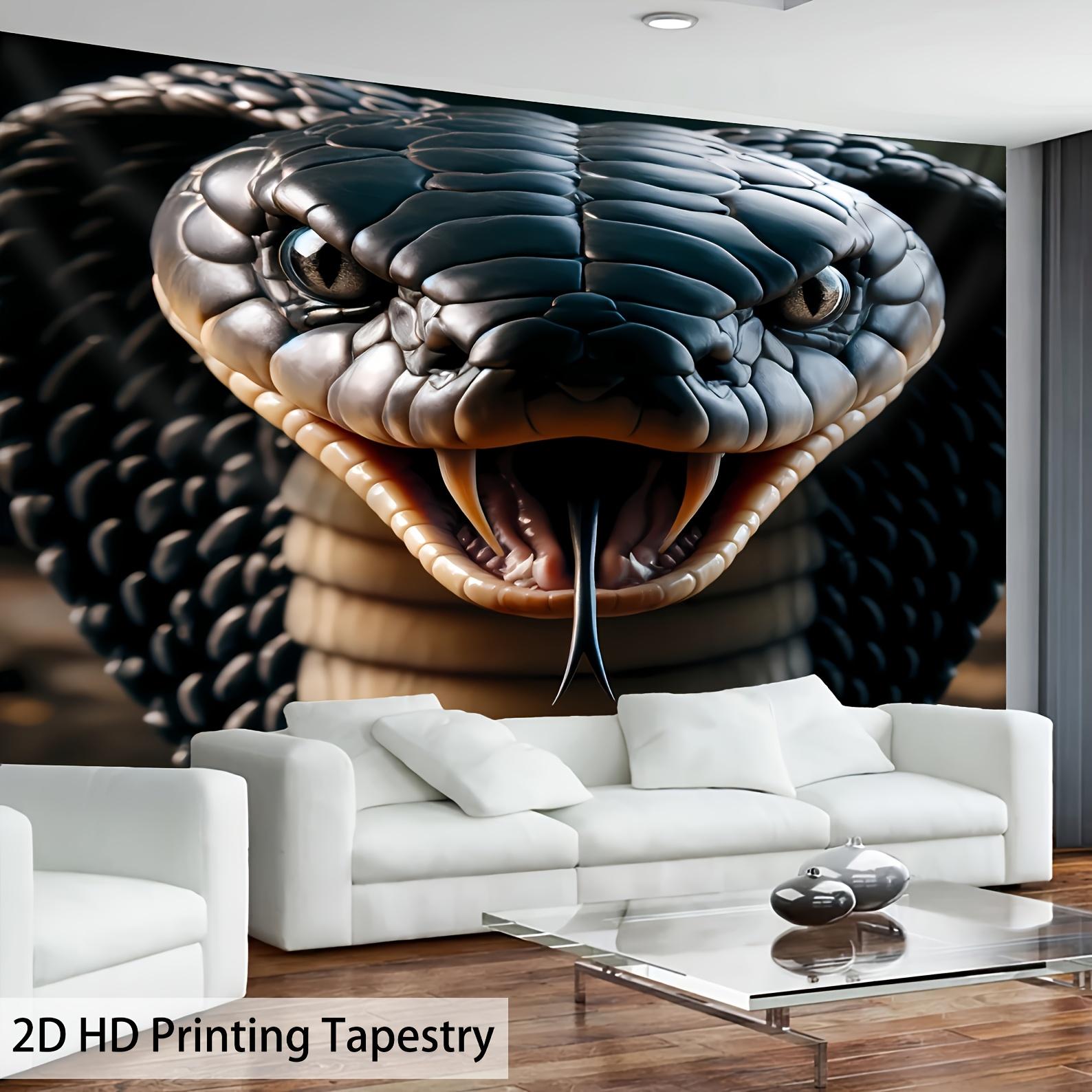 

Black Mamba Snake Theme Digital printing polyester wall tapestry suitable for use in living rooms bedrooms offices bars party 74x94cm(29x37in)