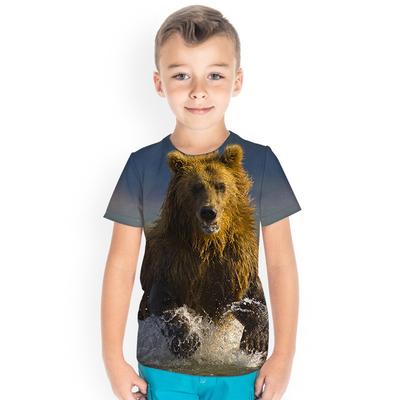 Kids T-Shirts Summer Round Neck 3D Animal Pattern Printed Top Fashionable Casual Short Sleeved Children's Boy T-shirts