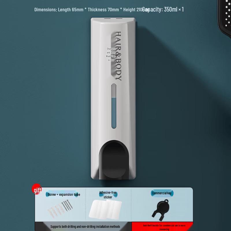 OLOEY Wall-Mounted No-Drill Soap & Shower Gel Dispenser