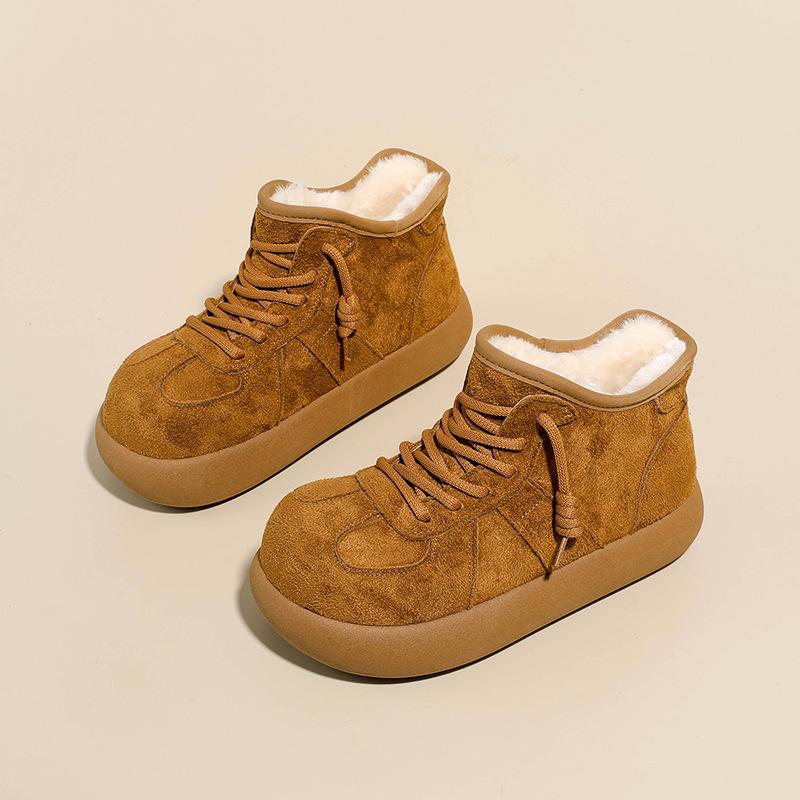 Women's cold-proof warm padded snow boots thick sole heightened non-slip wear-resistant outdoor leisure training running sports short cotton boots