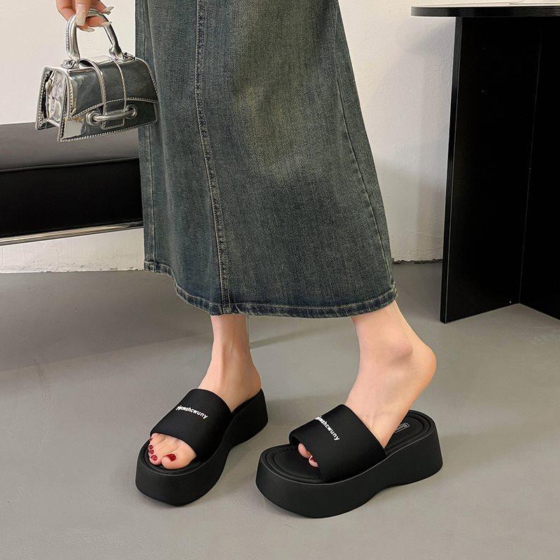 

Slippers Women Wear Thick-Soled Roman Sandals In Summer, Annual Sandals Feel Small Fragrant Black 40 чорний